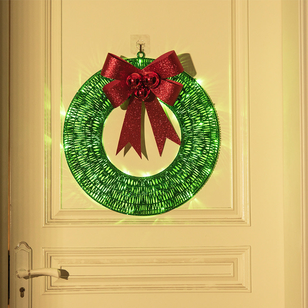 Christmas 50CM Luminous LED Warm Light Metal Luminous Party Door Hanging Decor